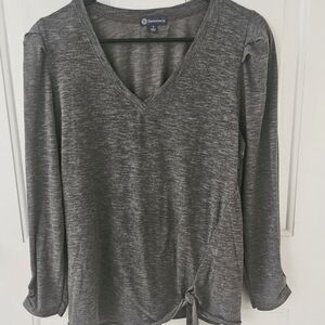 Democracy Charcoal V-Neck Blouse Large